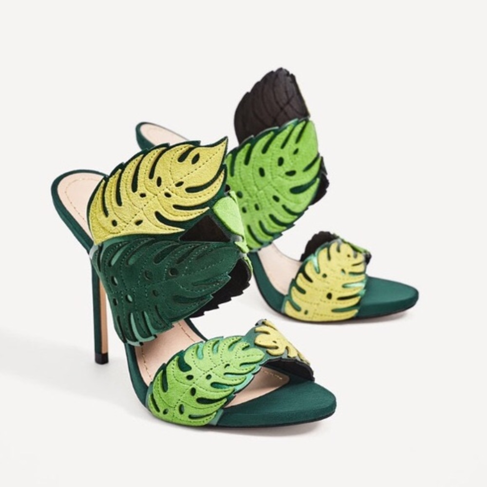 Zara Wrap Around Leather Leaf Sandal